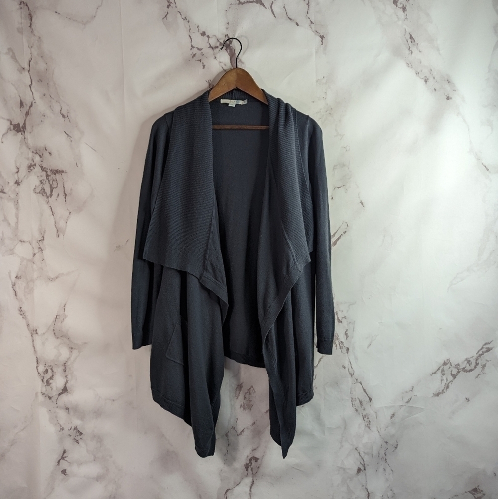Boden Cardigan Open Front US 6 Small Cotton Silk Gray Drapey Jersey Knit UK 10